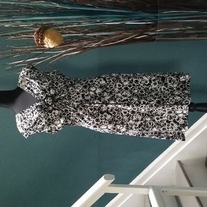 CHAPS Black/White Print Dress